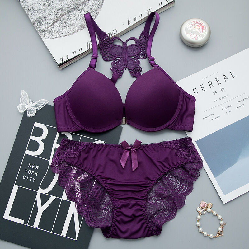 Premium Lace Lingerie Set for Women All Season Lace Fabric Wire Free Style Bra and Panties Set Multiple Color