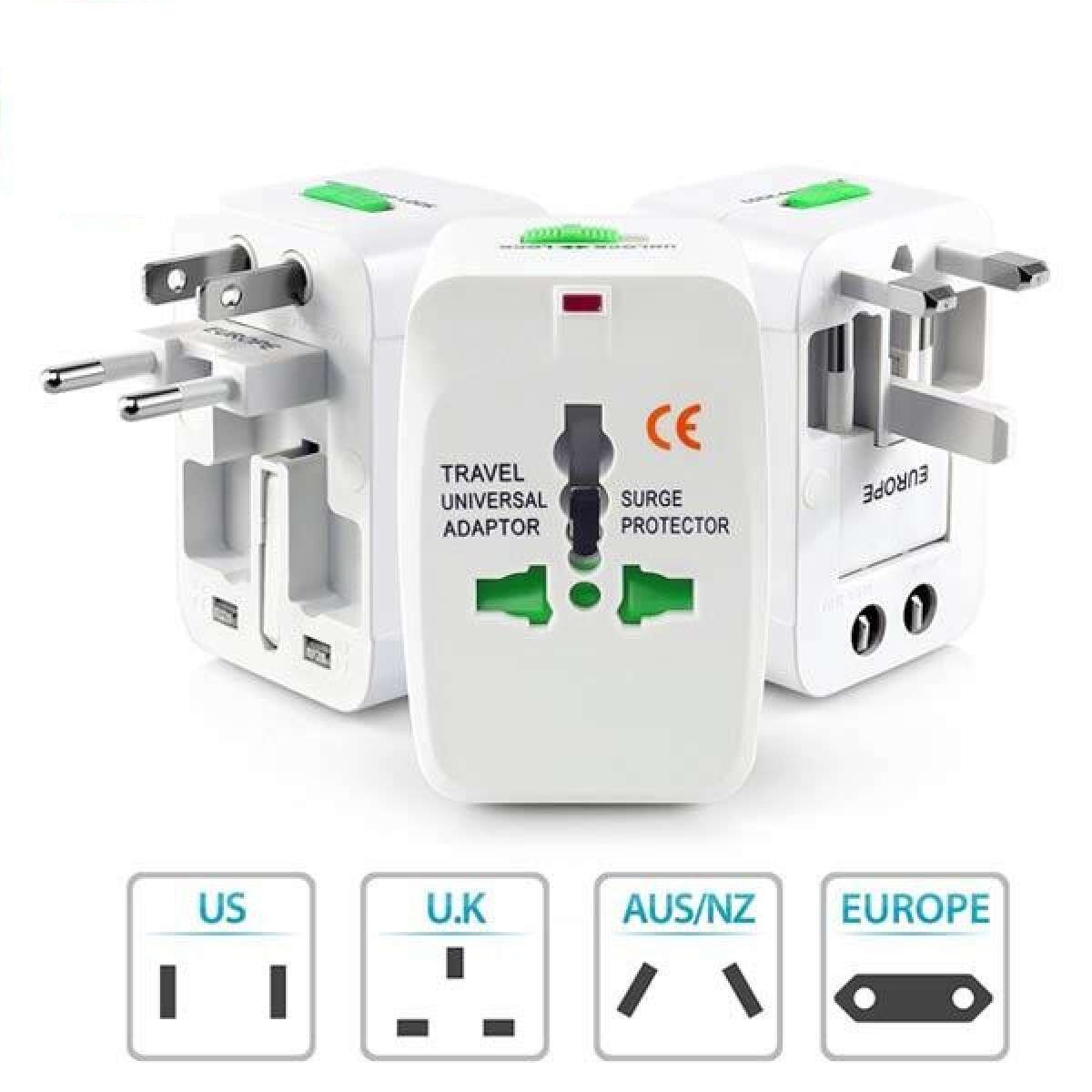 Universal International Travel Adapter ABS Multi Plug Converter Model All In 1 White