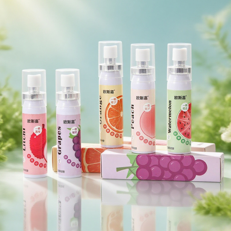 Oral Fresh Spray Mouth Freshener 6 Smell Fresh Breath Mouth Fruit Litchi Peach Grape Flavor Persistent Portable Oral Care