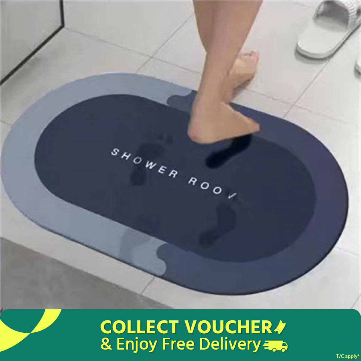 Bathroom Rugs, Modern Diatomaceous Earth Super Absorbent Quick Dry Grey Bath Mat Non Slip, Thin Bathroom Rugs Fit Under Door , Bathmats Rugs Washable, Bath Mats for Bathroom Floor, Bath Rugs, 16x24