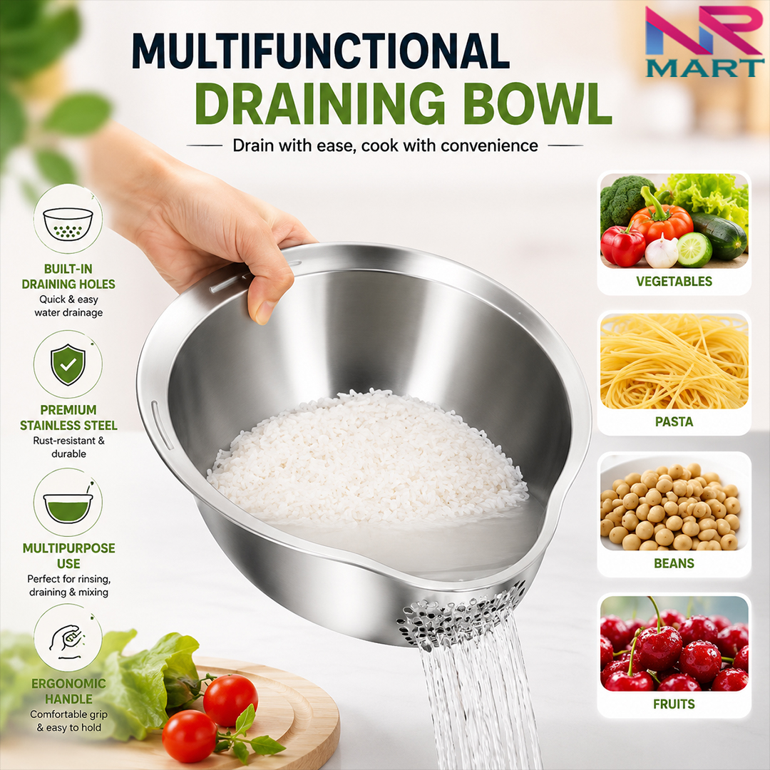 Vegetable Sieve & Colander – Multifunctional Kitchen Filter Basket for Rice Washing, Draining & Sifting