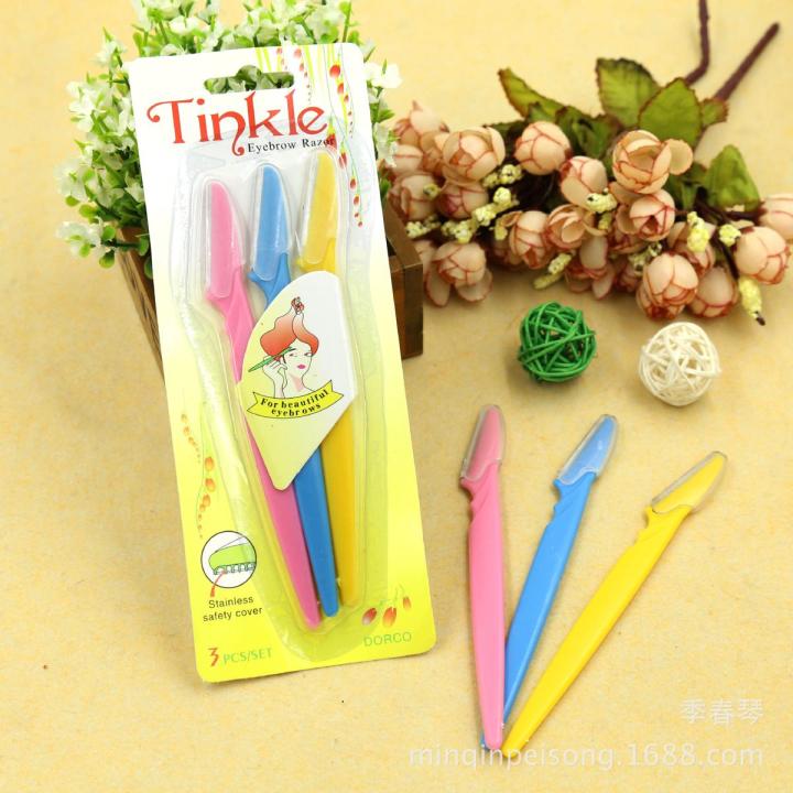 Tinkle Eyebrow Razors for Women – 3pcs Set (Multicolor) | Facial Hair Remover, Eyebrow Shaper & Dermaplaning Tool