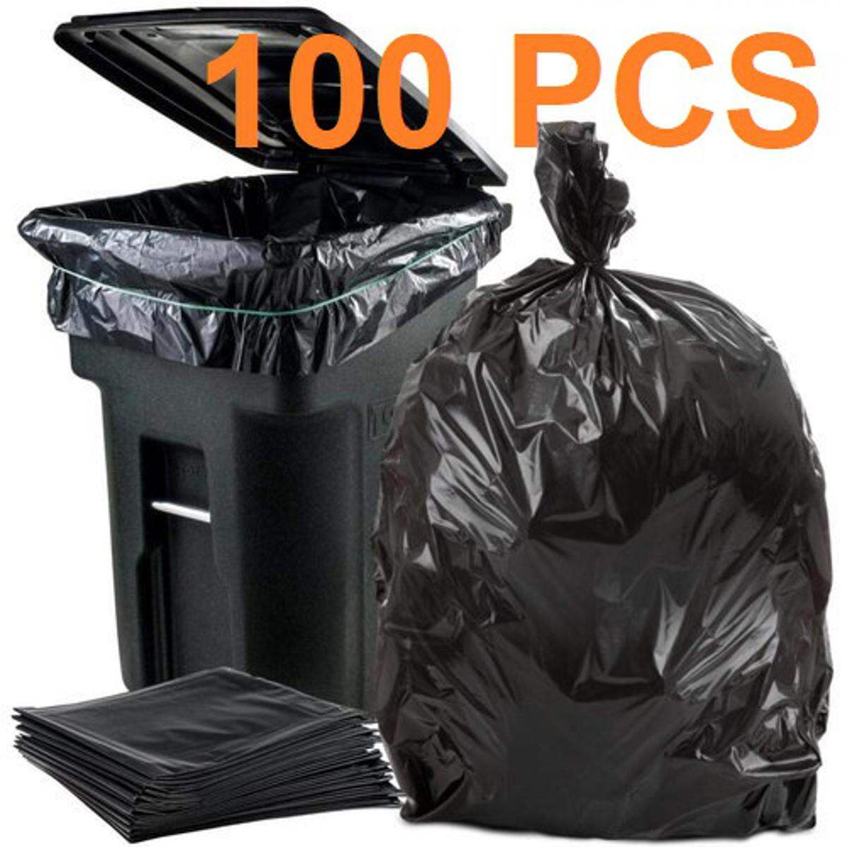BLACK (24" X18") 100PCS Trash Bag / Poly Bag / Garbage Bag / Moyla Felar Bag / Polibag