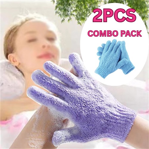 Exfoliating Gloves | 2 Pcs Shower Mitt Scrub Gloves for Smooth Bath