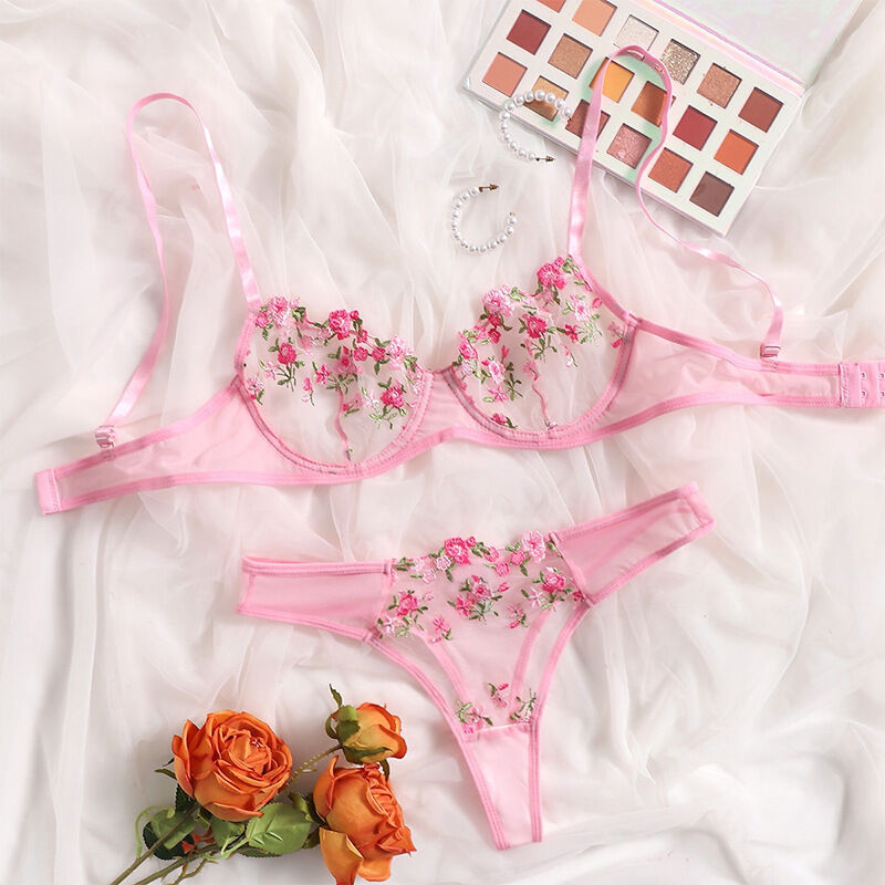 Khapsu Imported Premium Floral Lace Lingerie Set For Women All Season Lace Everyday Wear Multiple Colors