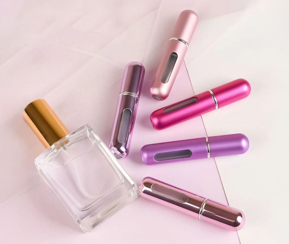 2 Pcs Mini Refillable Perfume Spray Bottles – 5ml Travel Size Atomizer – Multicolor Combo