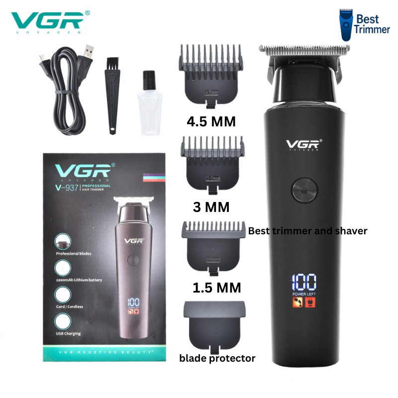 VGR V-937 Professional Rechargeable Electric Hair Trimmer With Metal Blade