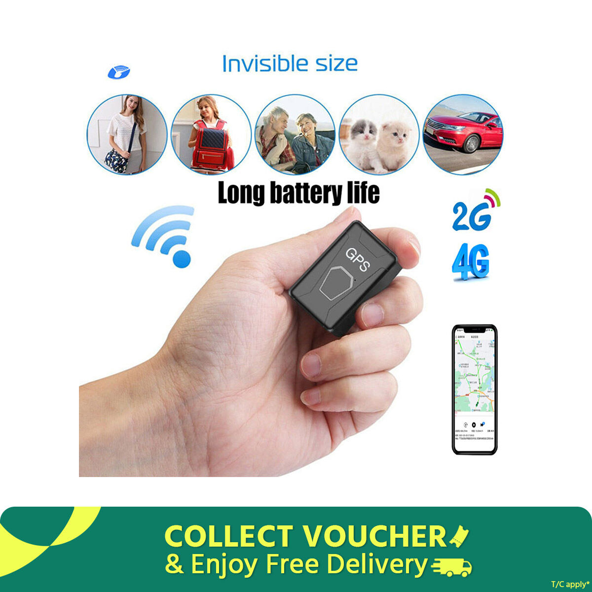 Sino GPS  PG 11 Mini gps Tracker with 2000 mah Battery power Live Tracking with High Quality Apps