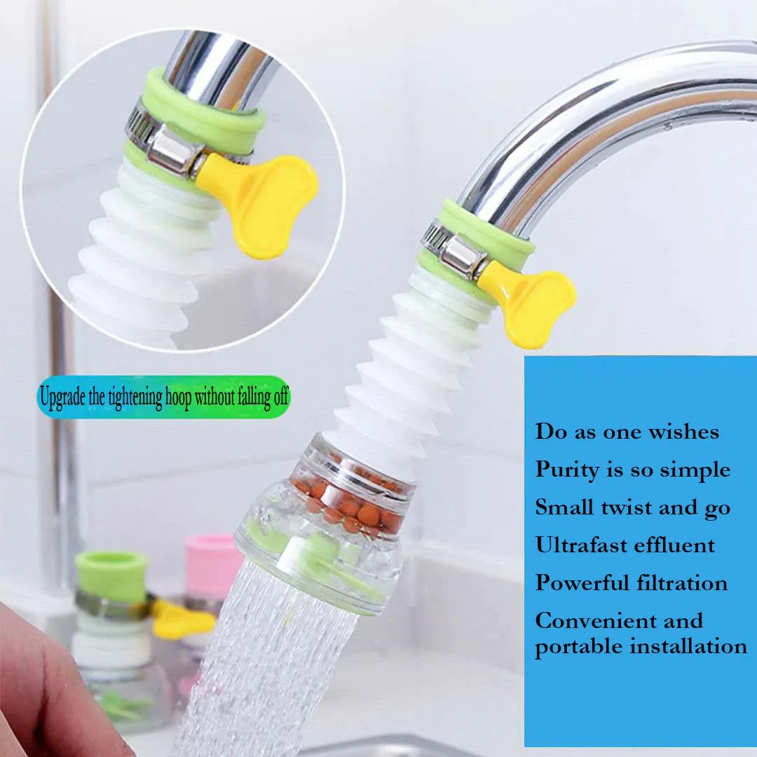 360 Rotation Kitchen Sink Faucet Extender Spouts Sprayers Shower Tap Water Purifier Nozzle Purifier Bubbler Water Saving Filter