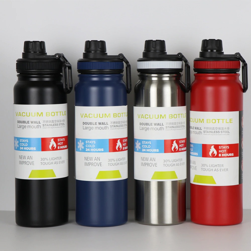 800ml Double Wall Vacuum Insulated 304 Stainless Steel hot and cold Sport Water Bottle-Multicolour