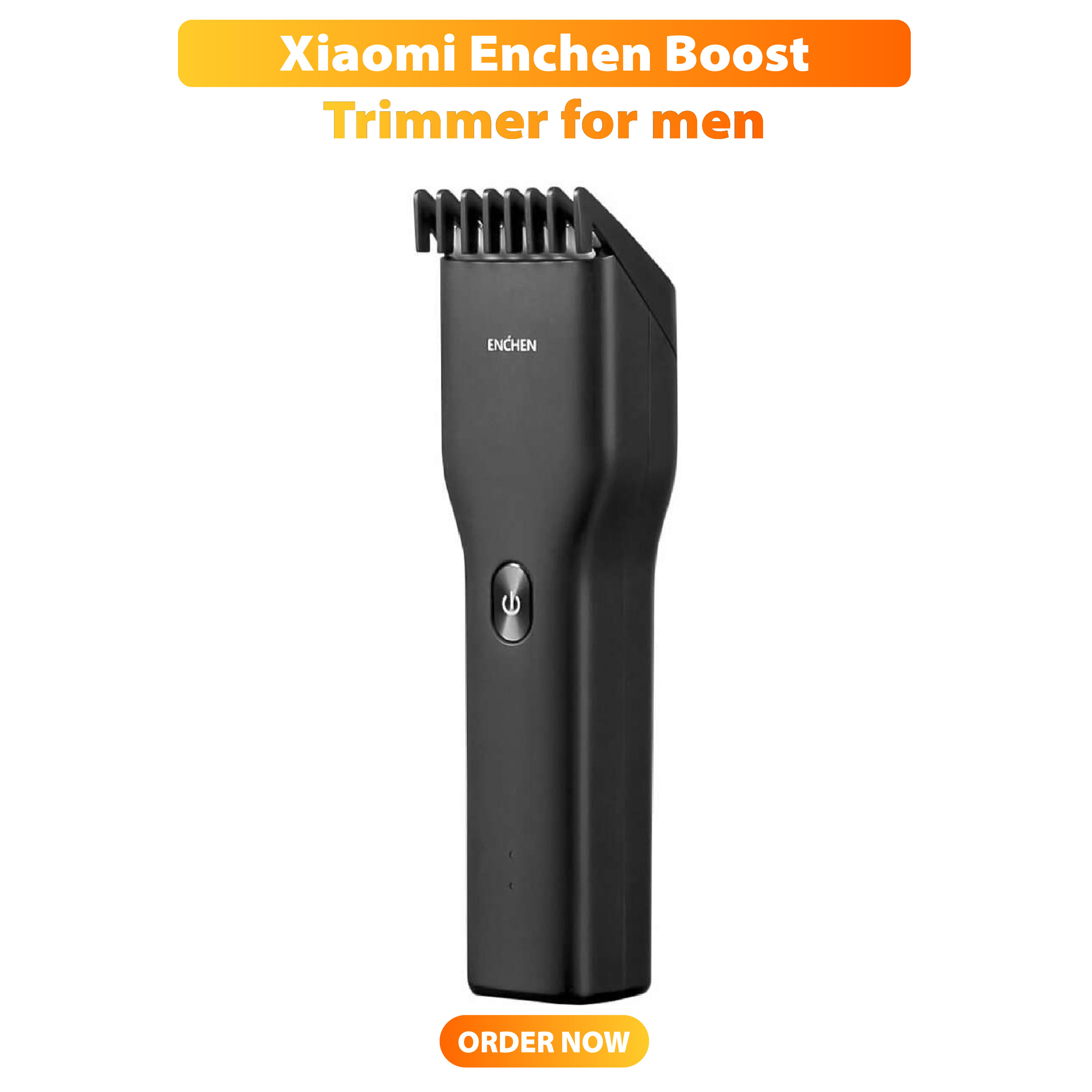 Xiaomi Enchen Boost Premium Black Electric Trimmer for Men, Wet & Dry Grooming, Rechargeable with Anti-Dust Cover