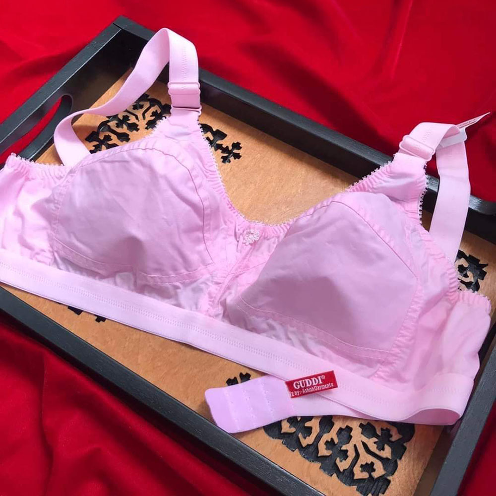 Moodstrings Imported Indian Guddi Bra For Women All Season Cotton Casual Full Coverage Solid Color Big Belt Bra