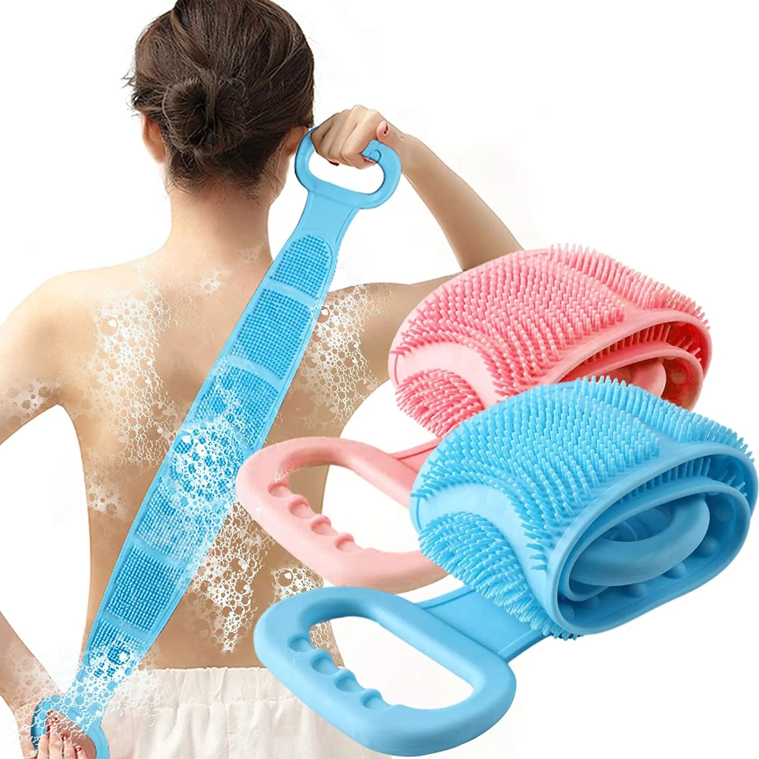 1 Pc Silicone Back Scrubber for Shower - Exfoliating & Deep Clean Body Brush, Comfortable Massage (Multicolor)