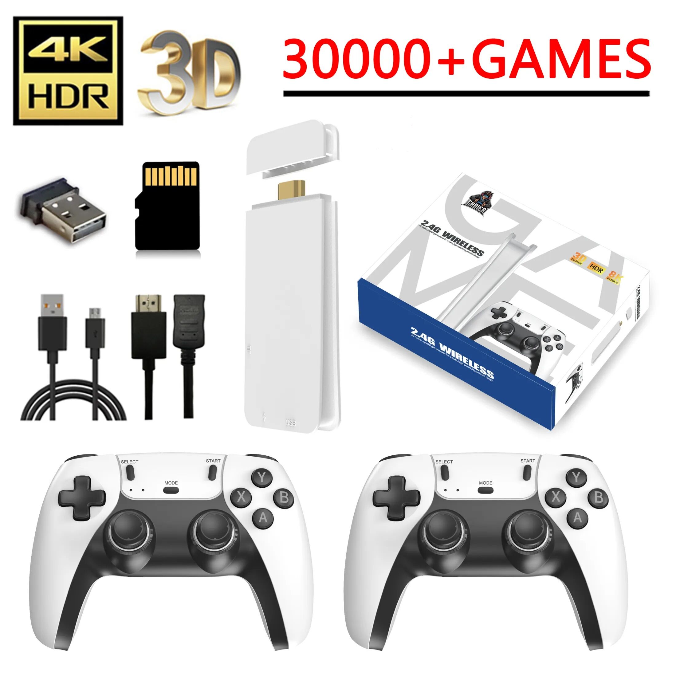 🎮 🎮 M15 Pro Video Game Stick 4K 64G 20000+ Handheld Video Game Console Wireless Gamepads Controller 20+ Simulators, Fine Workmanship