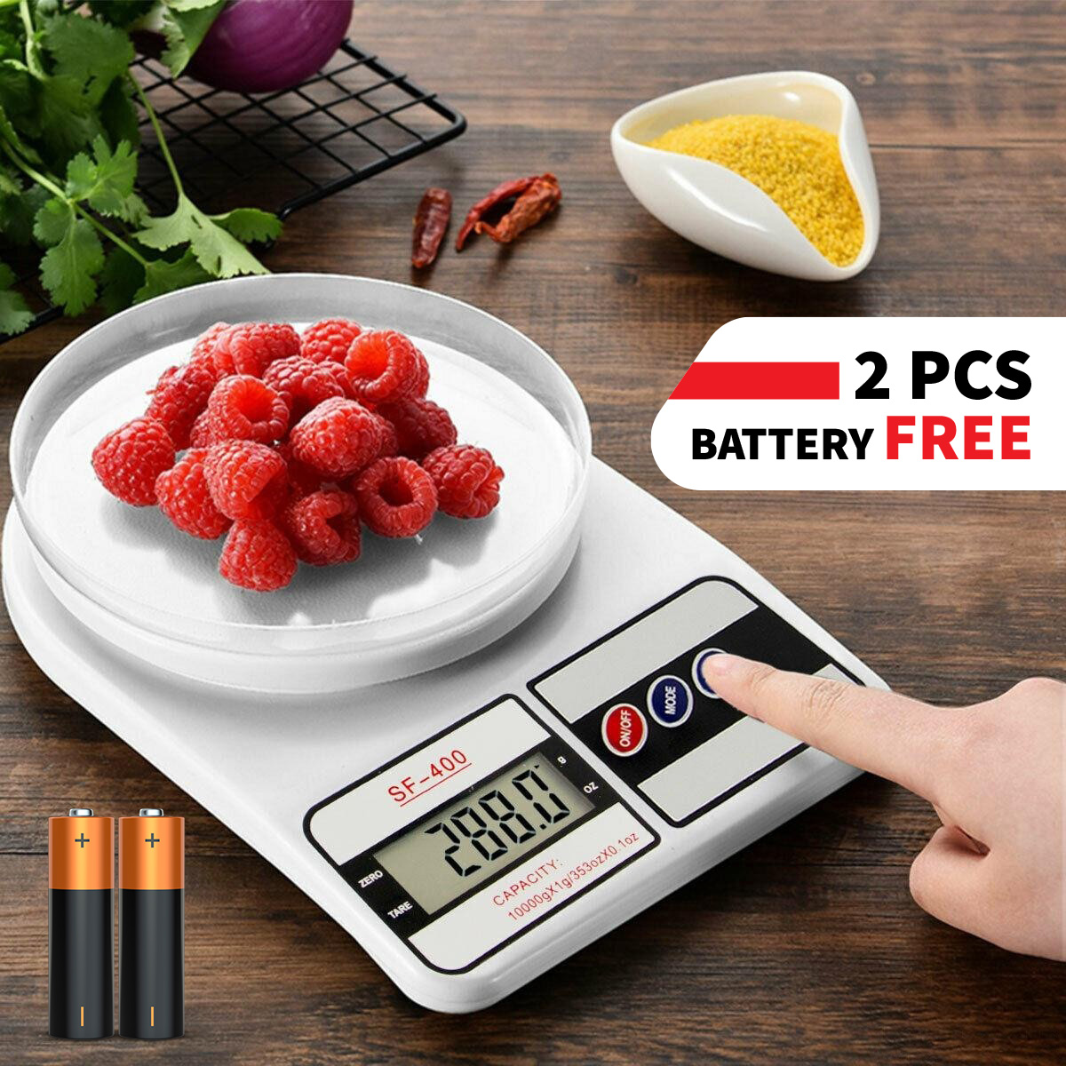 Best Quality Digital Scale 10kg 1g Household Weight Scales Platform Electronic Balance Kitchen scale Baking Measure Food Cooking Tools 2 pcs Battery free